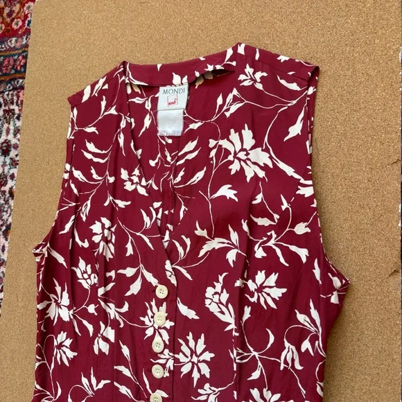 Vintage Mondi vest style sleeveless shirt size M - Picture 3 of 8